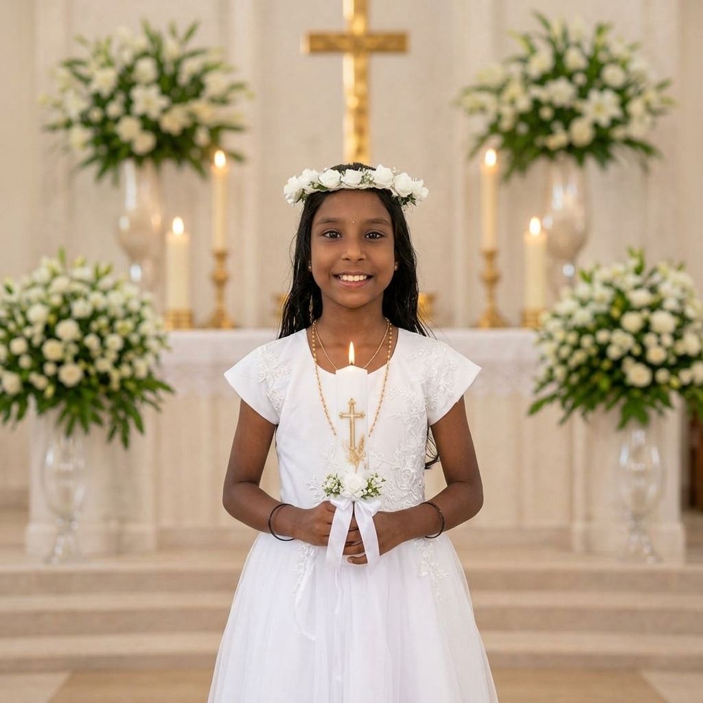 Alna S Johnson in Solemn Holy Communion dress